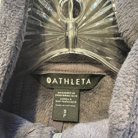 Athleta Fleece Jacket Double Cozy Karma Recover Full Zip S Dark Plum Active - Picture 5 of 7